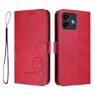 For Cubot Note 40 Litter Panda Embossing RFID Leather Phone Case with Lanyard(Rose Red) - 2