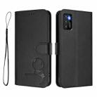 For Cubot P50 Litter Panda Embossing RFID Leather Phone Case with Lanyard(Black) - 2