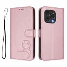 For Doogee N55 / N55 Plus Litter Panda Embossing RFID Leather Phone Case with Lanyard(Pink) - 2