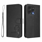 For Doogee N55 / N55 Plus Litter Panda Embossing RFID Leather Phone Case with Lanyard(Black) - 2