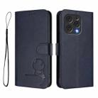 For Doogee N55 / N55 Plus Litter Panda Embossing RFID Leather Phone Case with Lanyard(Blue) - 2