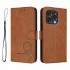 For Doogee N55 / N55 Plus Litter Panda Embossing RFID Leather Phone Case with Lanyard(Brown) - 2