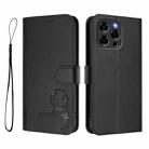 For Doogee Note 58 / Note 58 Pro Litter Panda Embossing RFID Leather Phone Case with Lanyard(Black) - 2
