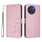 For Doogee Note 59 / Note 59 Pro Litter Panda Embossing RFID Leather Phone Case with Lanyard(Pink) - 2