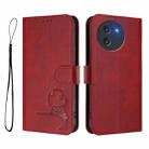 For Doogee Note 59 / Note 59 Pro Litter Panda Embossing RFID Leather Phone Case with Lanyard(Wine Red) - 2