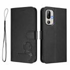 For HTC U24 Pro Litter Panda Embossing RFID Leather Phone Case with Lanyard(Black) - 2