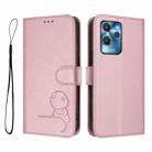 For Oukitel C32 Litter Panda Embossing RFID Leather Phone Case with Lanyard(Pink) - 2