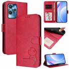 For Oukitel C32 Litter Panda Embossing RFID Leather Phone Case with Lanyard(Rose Red) - 1
