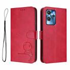 For Oukitel C32 Litter Panda Embossing RFID Leather Phone Case with Lanyard(Rose Red) - 2