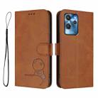 For Oukitel C32 Litter Panda Embossing RFID Leather Phone Case with Lanyard(Brown) - 2