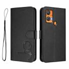 For Oukitel C33 Litter Panda Embossing RFID Leather Phone Case with Lanyard(Black) - 2