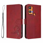 For Oukitel C33 Litter Panda Embossing RFID Leather Phone Case with Lanyard(Wine Red) - 2