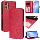 For Oukitel C33 Litter Panda Embossing RFID Leather Phone Case with Lanyard(Rose Red) - 1