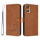 For Oukitel C33 Litter Panda Embossing RFID Leather Phone Case with Lanyard(Brown) - 2