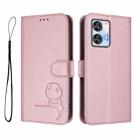 For Oukitel C35 Litter Panda Embossing RFID Leather Phone Case with Lanyard(Pink) - 2