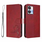 For Oukitel C35 Litter Panda Embossing RFID Leather Phone Case with Lanyard(Wine Red) - 2