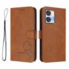 For Oukitel C35 Litter Panda Embossing RFID Leather Phone Case with Lanyard(Brown) - 2