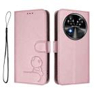 For Oukitel C37 Litter Panda Embossing RFID Leather Phone Case with Lanyard(Pink) - 2