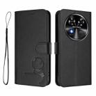 For Oukitel C37 Litter Panda Embossing RFID Leather Phone Case with Lanyard(Black) - 2