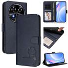 For Oukitel C37 Litter Panda Embossing RFID Leather Phone Case with Lanyard(Blue) - 1