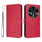 For Oukitel C37 Litter Panda Embossing RFID Leather Phone Case with Lanyard(Rose Red) - 2