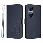 For Oukitel C38 Litter Panda Embossing RFID Leather Phone Case with Lanyard(Blue) - 2