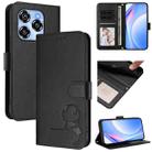For Oukitel C50 Litter Panda Embossing RFID Leather Phone Case with Lanyard(Black) - 1