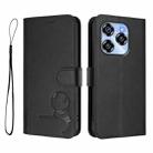 For Oukitel C50 Litter Panda Embossing RFID Leather Phone Case with Lanyard(Black) - 2