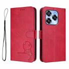 For Oukitel C50 Litter Panda Embossing RFID Leather Phone Case with Lanyard(Rose Red) - 2