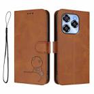 For Oukitel C50 Litter Panda Embossing RFID Leather Phone Case with Lanyard(Brown) - 2