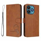 For Oukitel C51 Litter Panda Embossing RFID Leather Phone Case with Lanyard(Brown) - 2