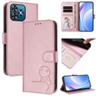 For Oukitel C53 Litter Panda Embossing RFID Leather Phone Case with Lanyard(Pink) - 1