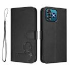 For Oukitel C53 Litter Panda Embossing RFID Leather Phone Case with Lanyard(Black) - 2