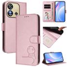 For Oukitel C57S / C57 Pro / C57 / BLU J12 Litter Panda Embossing RFID Leather Phone Case with Lanyard(Pink) - 1