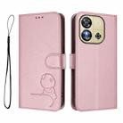 For Oukitel C57S / C57 Pro / C57 / BLU J12 Litter Panda Embossing RFID Leather Phone Case with Lanyard(Pink) - 2