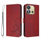 For Oukitel C57S / C57 Pro / C57 / BLU J12 Litter Panda Embossing RFID Leather Phone Case with Lanyard(Wine Red) - 2