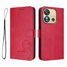 For Oukitel C57S / C57 Pro / C57 / BLU J12 Litter Panda Embossing RFID Leather Phone Case with Lanyard(Rose Red) - 2