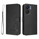 For Oukitel C58 / C58 Pro Litter Panda Embossing RFID Leather Phone Case with Lanyard(Black) - 2