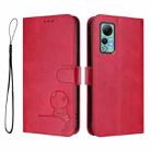 For Ulefone Note 14 Litter Panda Embossing RFID Leather Phone Case with Lanyard(Rose Red) - 2