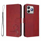 For Ulefone Note 18 Ultra / 18 Pro Litter Panda Embossing RFID Leather Phone Case with Lanyard(Wine Red) - 2