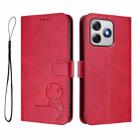 For Ulefone Note 18 Ultra / 18 Pro Litter Panda Embossing RFID Leather Phone Case with Lanyard(Rose Red) - 2