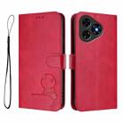 For Ulefone Note 19 Litter Panda Embossing RFID Leather Phone Case with Lanyard(Rose Red) - 2