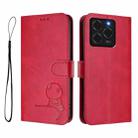 For Ulefone Note 20 Pro Litter Panda Embossing RFID Leather Phone Case with Lanyard(Rose Red) - 2