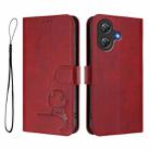 For Ulefone Note 21 Litter Panda Embossing RFID Leather Phone Case with Lanyard(Wine Red) - 2