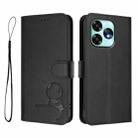 For UMIDIGI A15 / A15C / A15T Litter Panda Embossing RFID Leather Phone Case with Lanyard(Black) - 2