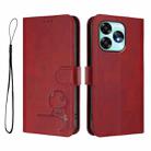 For UMIDIGI A15 / A15C / A15T Litter Panda Embossing RFID Leather Phone Case with Lanyard(Wine Red) - 2