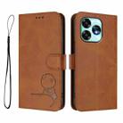 For UMIDIGI A15 / A15C / A15T Litter Panda Embossing RFID Leather Phone Case with Lanyard(Brown) - 2