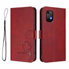 For UMIDIGI Bison X20 Litter Panda Embossing RFID Leather Phone Case with Lanyard(Wine Red) - 2