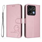 For UMIDIGI G9 5G / Note 9 5G Litter Panda Embossing RFID Leather Phone Case with Lanyard(Pink) - 2