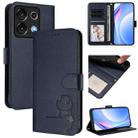 For UMIDIGI G9 5G / Note 9 5G Litter Panda Embossing RFID Leather Phone Case with Lanyard(Blue) - 1